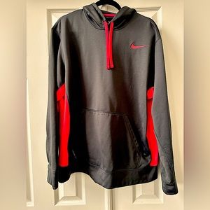 Nike gray and pink fluorescent hoodie